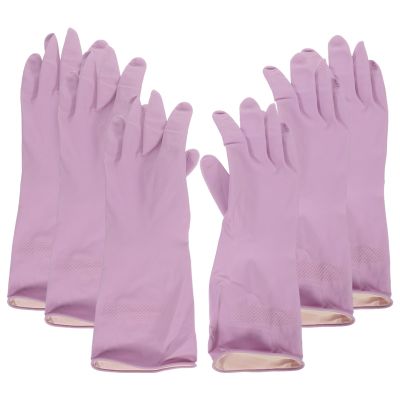 Abaodam Reusable Latex Dishwashing Gloves 3 Pairs Small Household Washing Gloves for Dishes for Home Use