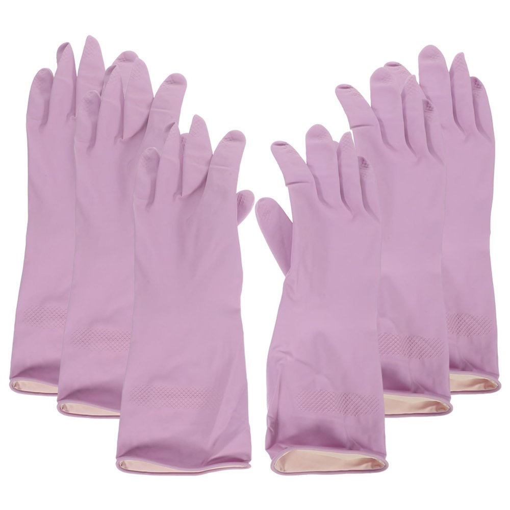 Abaodam Reusable Latex Dishwashing Gloves 3 Pairs Small Household Washing Gloves for Dishes for Home Use