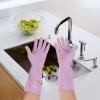 Abaodam Reusable Latex Dishwashing Gloves 3 Pairs Small Household Washing Gloves for Dishes for Home Use view 3