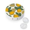 FodPand Lemon Fruit Pattern Contact Lens Case Portable Contact Lens Applicator Removal Tool Kit Cute Round Eyeglass Cases with Mirror for Daily Vision Care And Outdoor Use view 1