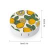 FodPand Lemon Fruit Pattern Contact Lens Case Portable Contact Lens Applicator Removal Tool Kit Cute Round Eyeglass Cases with Mirror for Daily Vision Care And Outdoor Use view 2