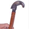 Raven Walking Stick Solid Vintage Victorian Twisted Wooden Cane with Brass Handle | 36 Antique-Style Folding Walking Stick for Men & Women view 2