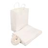 IGENBENFG White Kraft Bags with Handles, Small Kraft Shopping Bags, Durable Premium Kraft Gift Tote for Boutiques Party Favors, 50Pcs Reusable Craft Paper Sacks for Gifts Wrapping (280x280x150mm) view 1