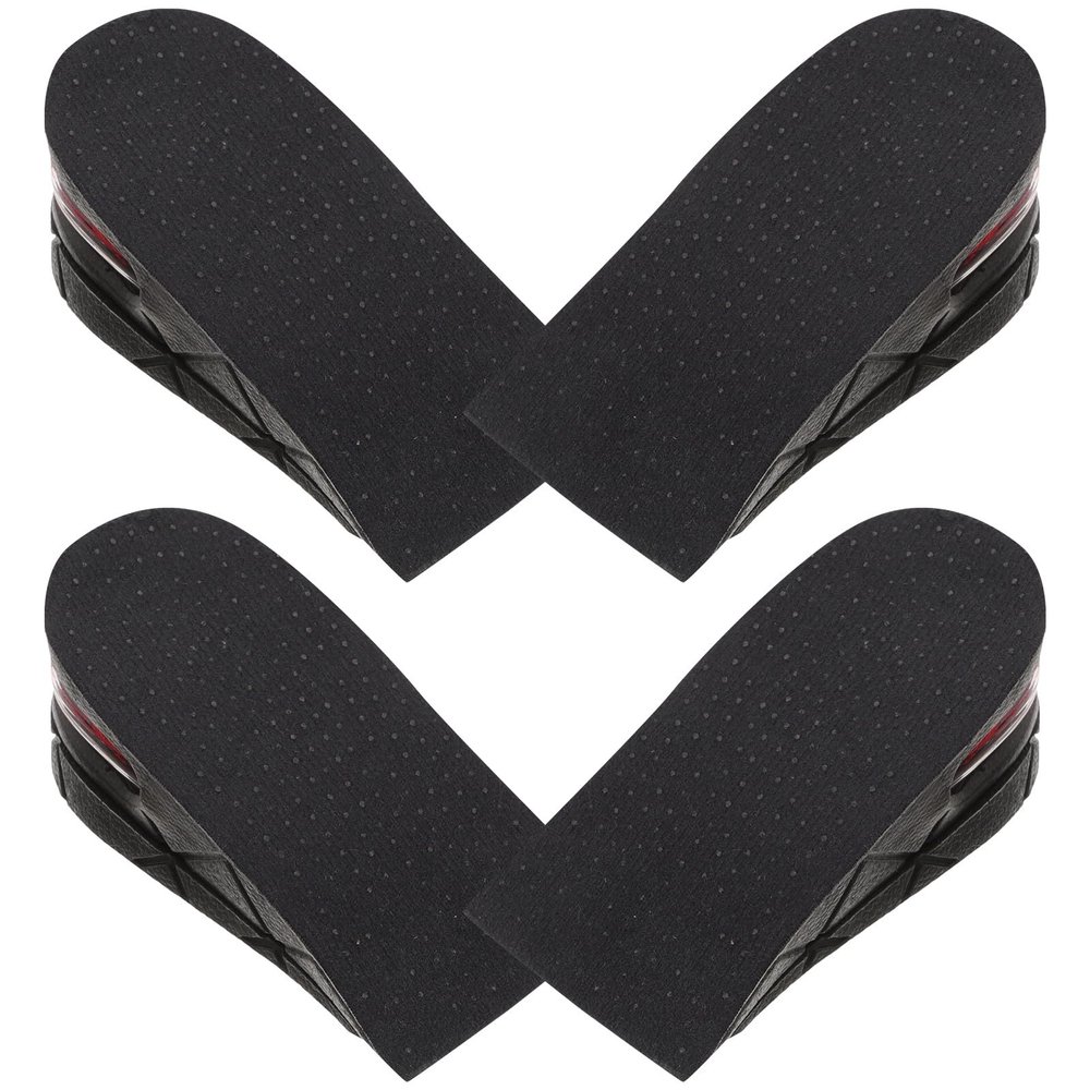 POPETPOP Invisible Height Increase Shoe Cushion Insoles 4Pcs Black Heel Pads 3-5Cm Height Booster Inserts for Men and Women Comfortable Shoe Lifts for Daily Wear