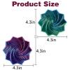 2Pcs 3D Printed Expanded Sensory Fidget Star, Expandable 4.3 Inch Fractal Fidget Hexagon Whirling Spiral Star, Stress-Relief Spinning Tower Toy with Handles (Blue-Purple + Blue-Green) view 3