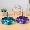 2Pcs 3D Printed Expanded Sensory Fidget Star, Expandable 4.3 Inch Fractal Fidget Hexagon Whirling Spiral Star, Stress-Relief Spinning Tower Toy with Handles (Blue-Purple + Blue-Green) view 4