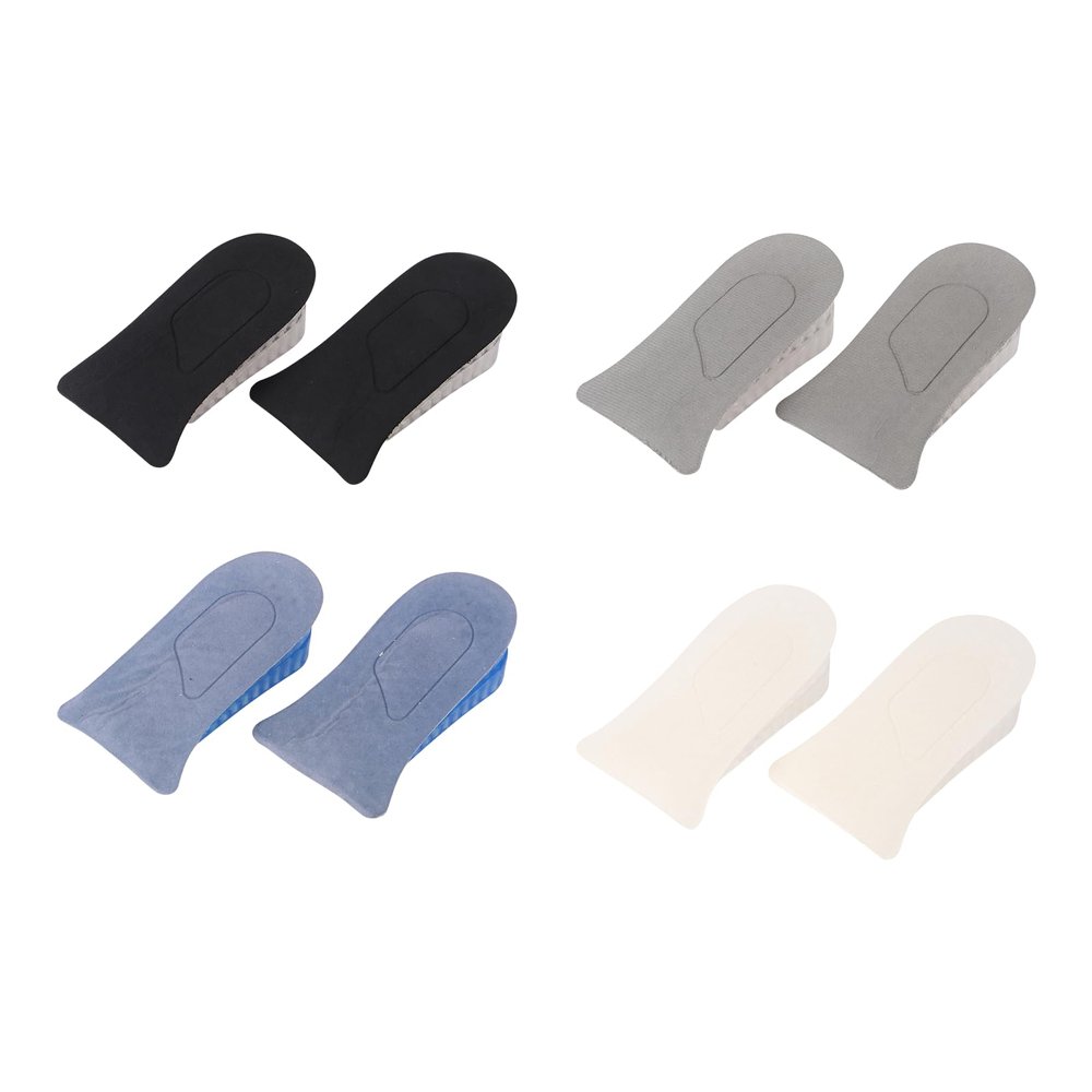 ZUNOXAZ Invisible Heightening Insoles 4 Pairs Shock Absorbing Silicone Cushioned Shoe Inserts for Men and Women Comfortable Foot Support Everyday Use
