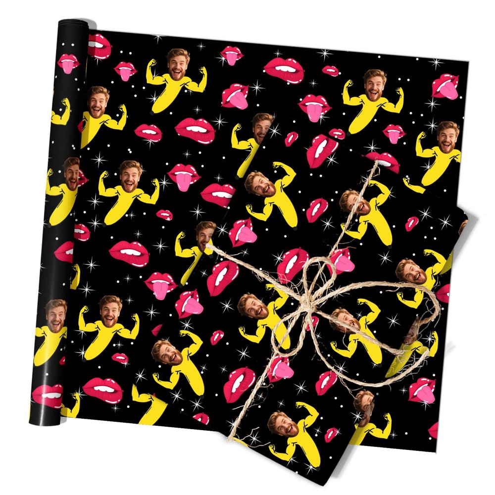 Nsipan Valentine's Day Custom Wrapping Paper Personalized with Photo & Text, Personalized Funny Wrapping Paper, 2-10 Rolls Premium Gift Wrap for Couples, Anniversary, Romantic Gifts (74x51cm/29 x20)