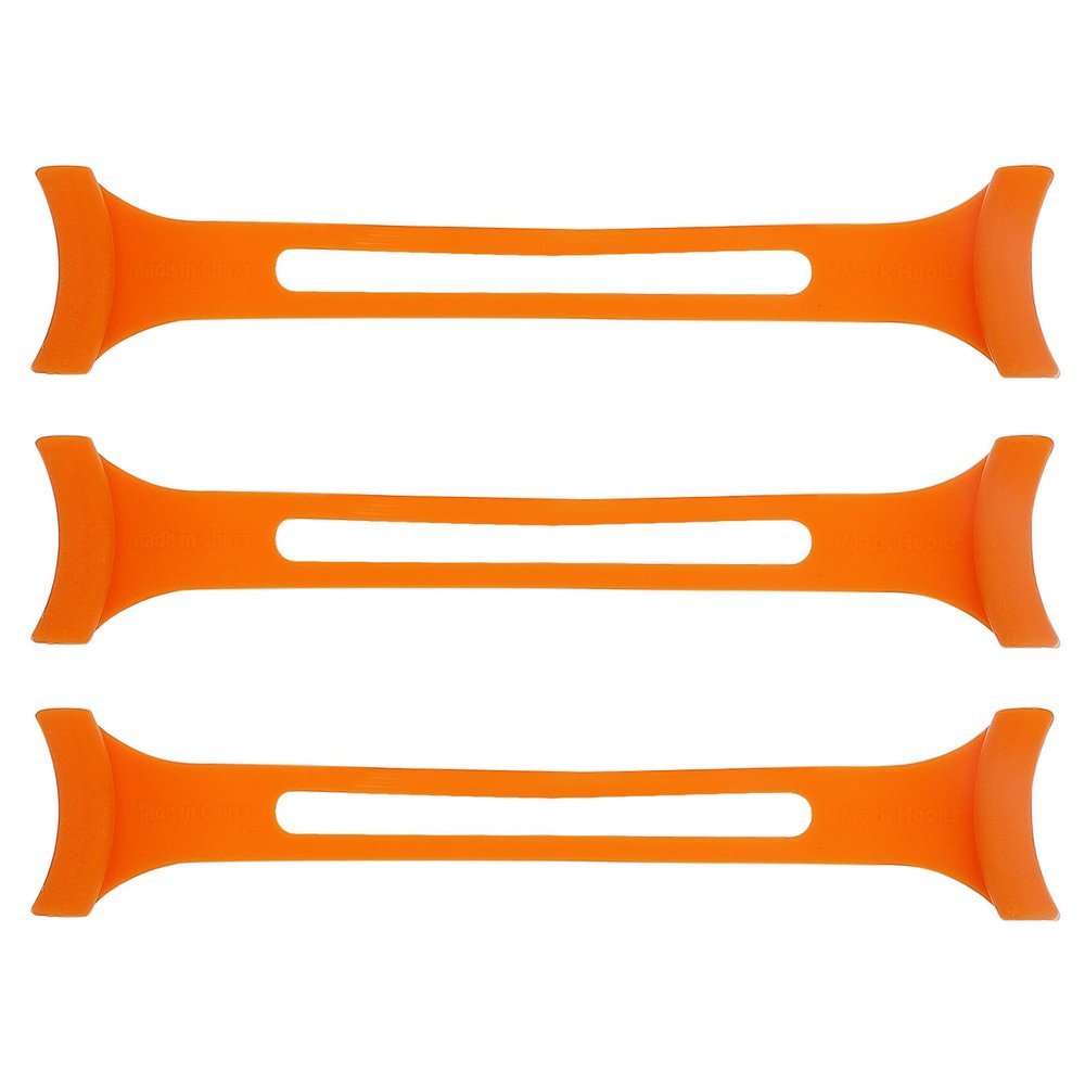 POPETPOP 3Pcs Flexible Mask Strap Extenders Orange Short Length Mask Hooks for Ear Pressure Relief Comfortable for Adults