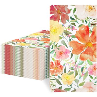 100 Pcs Spring Floral Napkins | Watercolor Flower Paper Dinner Napkins Decorative Napkin for Decoupage, Tea Party Decoration, Mother's Day, Wedding, Bridal & Baby Shower
