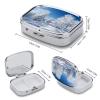 Snow Covered Winter Trees Pill Case Daily Square Small Medicine Case Vitamin Organizer Box 2 Compartments Portable Metal Travel Medicine Box for Vitamins Fish Oils Supplements view 2