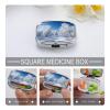 Snow Covered Winter Trees Pill Case Daily Square Small Medicine Case Vitamin Organizer Box 2 Compartments Portable Metal Travel Medicine Box for Vitamins Fish Oils Supplements view 4