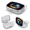 Cool Soccer Ball Pill Case Daily Square Small Medicine Case Vitamin Organizer Box 2 Compartments Portable Metal Travel Medicine Box for Vitamins Fish Oils Supplements view 2