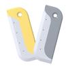 HEATSHAKING 2pcs Small Hand Squeegee for Shower Glass and Car Windows, Mini Portable Glass Wiper Brush in Gray and Yellow for Bathroom and Vehicle Cleaning view 1
