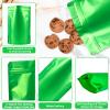 100 Pack Mylar Smell Proof Bags, Resealable Green Stand Up Pouch Bags Foil Sealable Bags for Packaging, 4.77.8 Inch view 2