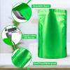 100 Pack Mylar Smell Proof Bags, Resealable Green Stand Up Pouch Bags Foil Sealable Bags for Packaging, 4.77.8 Inch view 3