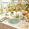 DaYammi 60PCS Clear Green Plastic Plates, Diamond Wedding Plates Disposable view 3