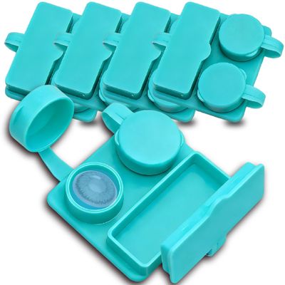 4Pack One-Piece Contact Lens Storage Case, Sight Savers Daily Holder Container for Daily Storage Box for Ortho-K/RGP/Color/Soft/Scleral/Hard Lens Contact Lens Case Contact Solution Travel Kit