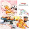 POPETPOP Cone Cellophane Candy Treat Bags 13X25Cm 300pcs with 300 Gold 8Cm Twist Ties Candy Packing Bags for Party, Baking, and Wrapping view 3