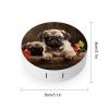 FodPand Puppys Pug Contact Lens Case Portable Contact Lens Applicator Removal Tool Kit Cute Round Eyeglass Cases with Mirror for Daily Vision Care And Outdoor Use view 2