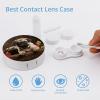 FodPand Puppys Pug Contact Lens Case Portable Contact Lens Applicator Removal Tool Kit Cute Round Eyeglass Cases with Mirror for Daily Vision Care And Outdoor Use view 3