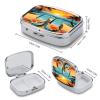 Flip Flops and Tropical Beach Scene Pill Case Daily Square Small Medicine Case Vitamin Organizer Box 2 Compartments Portable Metal Travel Medicine Box for Vitamins Fish Oils Supplements view 2