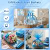 woric Cellophane Wrap for Gift Baskets 17In X 82 Ft Blue Cellophane Wrap Roll Gift Basket Wrapping Plastic for Mothers Day Graduation Gifts Baskets Treats Cookies Bouquets Baby Shower Birthday Party view 3