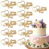 10 PCS Mother's Day Cake Decorative Gold Acrylic love Happy Mother's Day Cupcake Topper for Mother's Day Birthday Dessert DIY Supplies view 1
