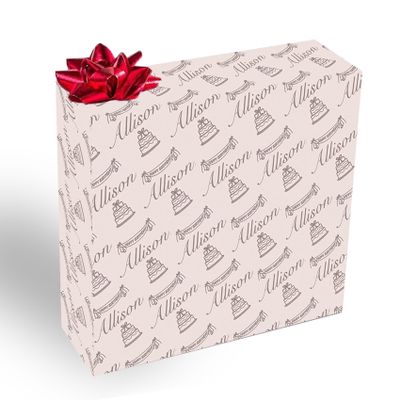 BrizFluter Birthday Cake Design Custom Wrapping Paper Roll with Name, Personalized Pink Gift Wrapping Paper for Adults Kids, Girls Birthday Party Holiday New Year Gifts Wrap 58"x 23"