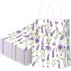 Marspark 24 Pcs Lavender Paper Gift Bags for Birthday Wedding Baby Shower Party Supplies Purple Treat Bag with Handles Candy Goodie Bags for Guests Mothers' Day, Valentine's Day, 8.3'' x 5.9'' x 3.1'' view 1