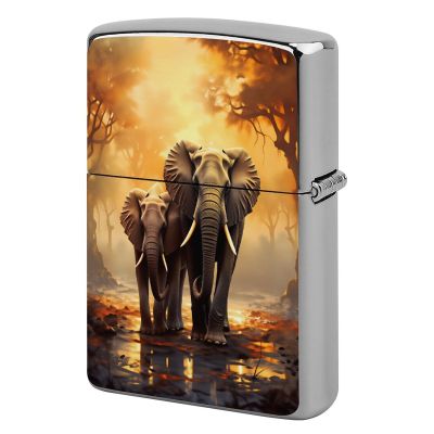 African Elephant Sunset Lighter Case, Copper Lighter Case, Cool Lighters Cover, Perfect Men's Gift for Dad, Husband, Him