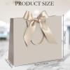 Silkfly 24 Pcs Thank You Gift Bags with Handle 12x10x4'' Welcome Elegant Gifts Bag with Bow Ribbon for Mother's Day Wedding Graduation Bridesmaid Baby Shower Birthday Housewarming (Champagne) view 2