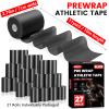 27 Pack Pre Wrap Athletic Tape, 2.76 Inch x 11 Yards Prewrap Tape for Hair Soccer, Pre Wrap Foam Underwrap Tape, Soccer Pre Wrap Tape, Prewrap Tape for Hair, Wrists, Hands, Ankles, Knees - Black view 2
