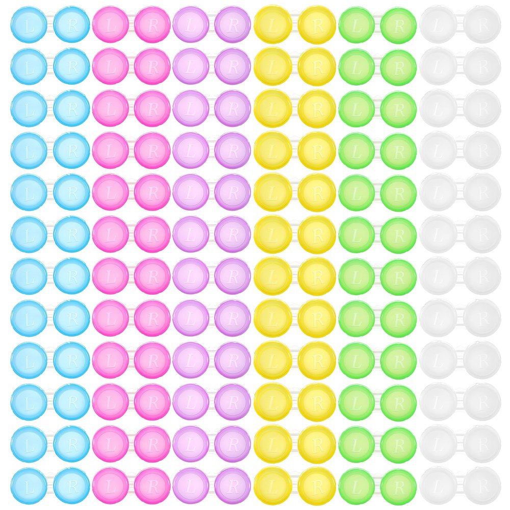 Ckhoid 200 Pack Colorful Contact Lens Cases Bulk, Transparent Cute Contact Lens Holder Leak-proof Left Right Eyes Contact Lens Container for Home & Travel