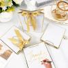 Xihaian 24 Pack Bulk Metallic Paper Gift Bags with Handle Tissue Papers 10.2''x8.6''x3.9'' Thank You Gift Bags with Ribbon for Return Gifts, Wedding, Birthday, Baby Shower, Party Favors (White/Gold) view 4
