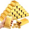 Honoson 36 Pcs Gold Bar Favor Boxes, Golden Brick for Pirate Casino Theme view 1