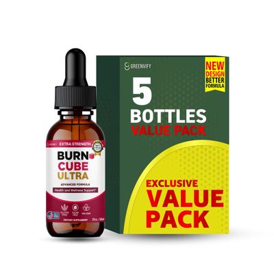 Burn Cube Ultra Extra Strength, Advanced Formula, Health and Wellness Support, 60 Servings, 2 fl oz, Liquid Drops (5)