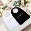 Chicingyou Wedding Adult Bibs for Bride and Groom Gold Embroidered Clothing Protectors Gag Gifts Bibs Washable Bridal Shower Party Supplies for Wedding Party Dining(2 Pcs,Modern) view 3