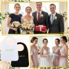 Chicingyou Wedding Adult Bibs for Bride and Groom Gold Embroidered Clothing Protectors Gag Gifts Bibs Washable Bridal Shower Party Supplies for Wedding Party Dining(2 Pcs,Modern) view 4