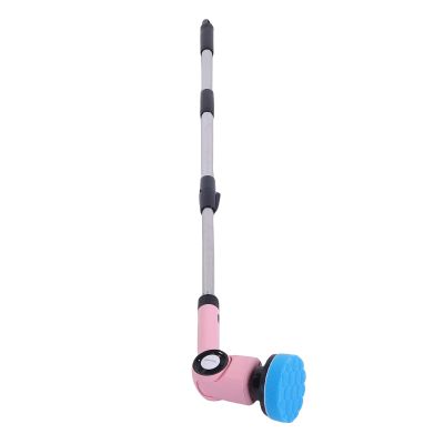 LAISANIM Electric Spin Scrubber, Cordless Power Scrubber Brush with 8 Brush Heads Extendable Handle, 2 Speed IPX7 for Shower Bathtub Tile Kitchen Cleaning, Pink