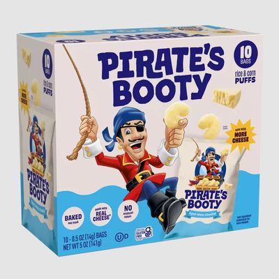 PIRATE'S BOOTY Aged White Cheddar Rice & Corn Puffs, 0.5 oz, 10 pack