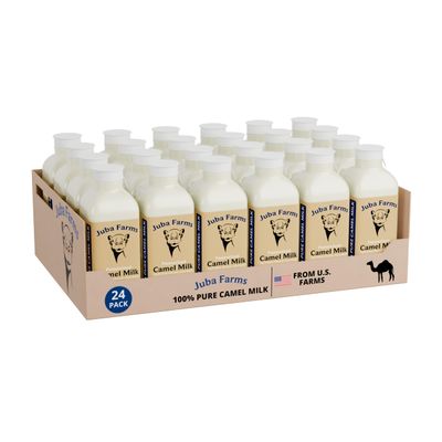 100% Natural Camel Milk Grade A, Fresh Frozen Pints Pure & Nutritious, Lightly Pasteurized From U.S. Camel Dairy (24 Pack)