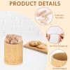 100 PCS Wooden Ice Cream Spoons with Bamboo Utensil Holder 4 Inch Mini Wooden Spoons Bulk Tasting Spoons Disposable Dessert Spoons Set Small Compostable Spoons Tiny Spoons for Party Eating Jars view 3
