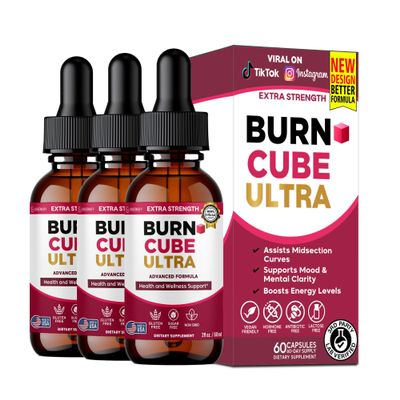 Burn Cube Ultra Extra Strength, Advanced Formula, Health and Wellness Support, 60 Servings, 2 fl oz, Liquid Drops (3)