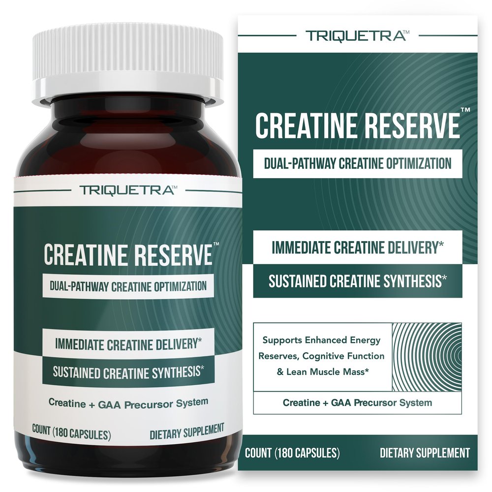 Creatine Reserve - Creatine Monohydrate Plus GAA for Mind, Muscle & Energy Support - Dual Pathway Delivery Creatine Supplement for Women & Men - Active B Vitamins & Taurine, Non-GMO (1 month supply)