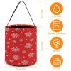 100% BLUE COLLAR Halloween Trick or Treat Bags Halloween Treating Baskets Sweet Bags Multipurpose Reusable Goody Buckets (Snowflake Christmas Red) view 2