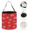 100% BLUE COLLAR Halloween Trick or Treat Bags Halloween Treating Baskets Sweet Bags Multipurpose Reusable Goody Buckets (Snowflake Christmas Red) view 4