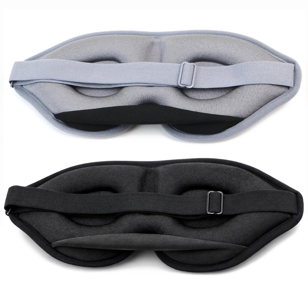 2 Pack Sleep Masks 3D Contoured Eye Mask for Sleeping Upgraded Slanted Nose Wing Light-Blocking Fits Side Sleepers