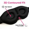 2 Pack Sleep Masks 3D Contoured Eye Mask for Sleeping Upgraded Slanted Nose Wing Light-Blocking Fits Side Sleepers view 2