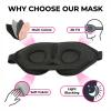 2 Pack Sleep Masks 3D Contoured Eye Mask for Sleeping Upgraded Slanted Nose Wing Light-Blocking Fits Side Sleepers view 3